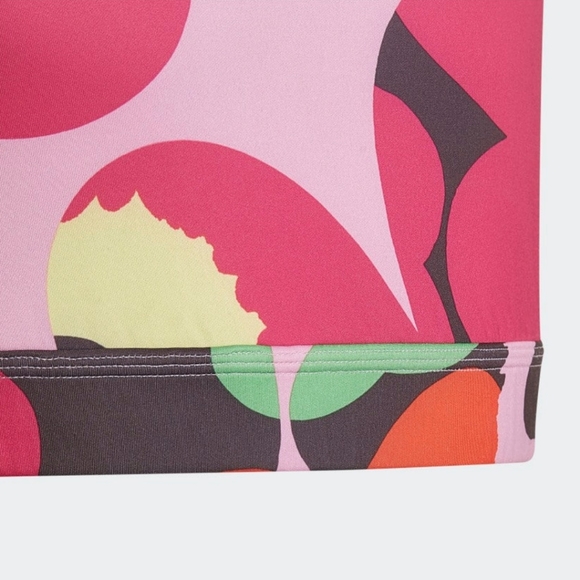 NWT Marimekko Believe This Aeroready Training Floral Print Bra Adidas Collab Kid - Picture 2 of 4